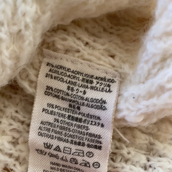 Free People Oversized Wool Blend Cream Textured‎ Sweater XS - Picture 5 of 5